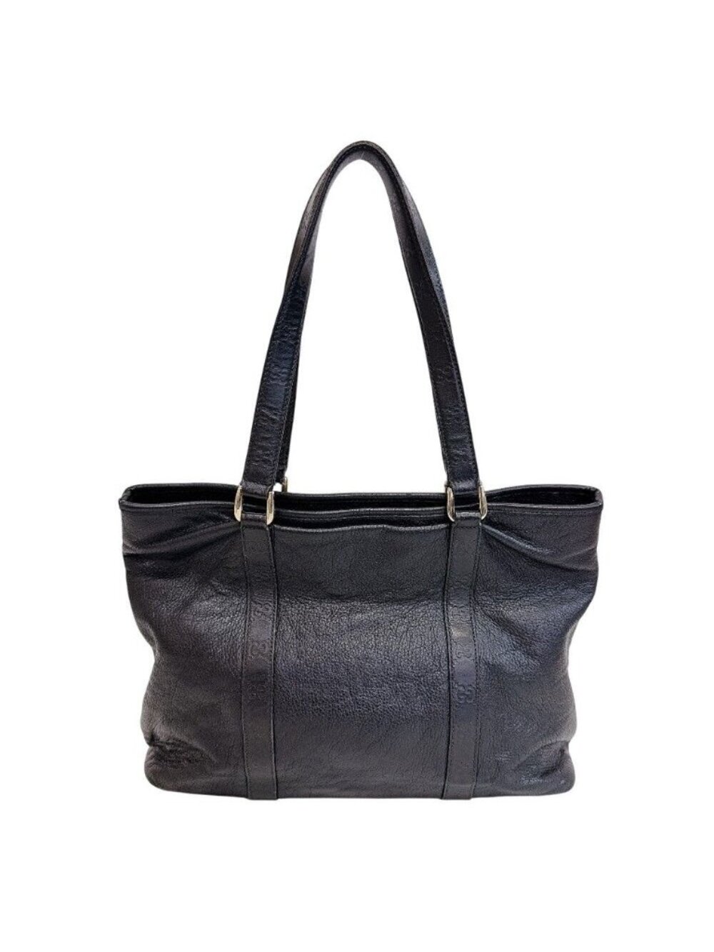 Gucci GG Pattern Tote Bag Leather Black